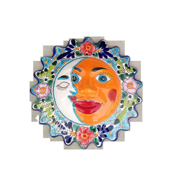 Avera Products Talavera Multi-color Ceramic 14 in. H Sun and Moon Wall Hanging APD102140